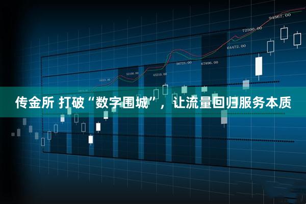 传金所 打破“数字围城”,让流量回归服务本质